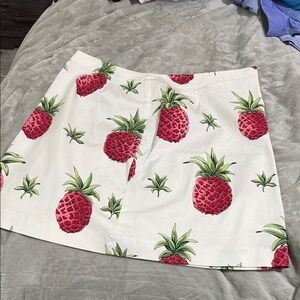 White Skirt with Pineapple Print